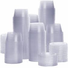 340Ml - 12Oz Milkshake Cups With Lids - Disposable Clear Plastic Cups