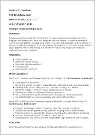 Lab technician resume, occupational:examples,samples free edit with word. Cardiovascular Technologist Templates Myperfectresume