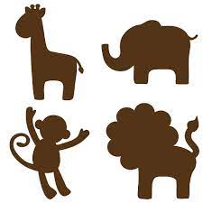 Jungle Silhouettes Espresso Brown Wall Sticker Set Elephant Silhouette Giraffe Silhouette Baby Decals