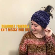 Use these free patterns to create your these messy bun designs include both crochet and knit hats that are super fabulous and on trend. Beginner Friendly Knit Bun Hat Lunar Knits By Lori