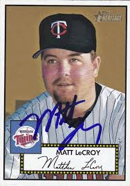 MATT LeCROY MINNESOTA TWINS SIGNED HERITAGE ROOKIE CARD WASHINGTON  NATIONALS