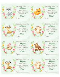 Woodland Animal Baby Shower Diaper Raffle Free Printable Animal Baby Shower Baby Shower Diaper Raffle Woodland Animal Baby Shower