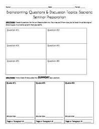 Socratic Seminar Helpful Documents Socratic Seminar Teaching High School English Classroom