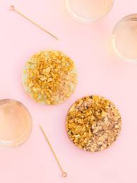 I never keep a full pair long enough to sell so why pay $1000 for a pair of earrings only to lose one of them in a few weeks and mourn the loss. Diy Anthropologie Gold Leaf And Resin Coasters Sarah Hearts