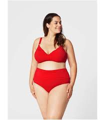 Maillot de bain slip midi noir/rouge. Bas De Maillot De Bain Taille Haute Rouge Grande Taille Par Zizzi