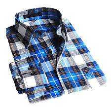 Caterto Mens Button Down Long Sleeve Plaid Flannel Shirt
