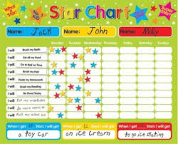 Fridgemagic Magnetic Reward Star Responsibility Behavior Chart For Up To 3 Children Rigi
