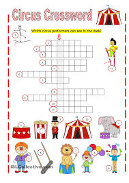 Circus Crossword Circus Activities Circus Activities For Kids
