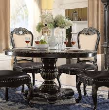 60 Round Gothic Dining Table In Ebony Gold Finish Dining Table Furniture Dining Table Table