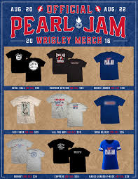 Pearl Jam Wrigley Field Official Merch Schedule