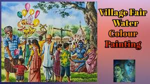 Village Fair Painting Charak Mela Drawing Subject Painting Watercolour Painting Youtube If there is any problem to copy this drawing, then please comment below. village fair painting charak mela drawing subject painting watercolour painting