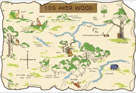 Large Wall Decals Of 100 Aker Wood Map Winnie The Pooh Wall Decor For Nursery Toddler Room Or Preschool Winnie The Pooh Nursery Wood Map Kids Wall Decals