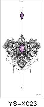 1pc Chest Flah Tattoo 24models Large Flower Shoulder Arm Sternum Tattoos Henna Body Back Paint Skull Rose Necklac Sternum Tattoo Design Gem Tattoo Jewel Tattoo