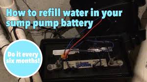 (batteries may be substituted by using a deep cycle marine battery with the same specifications as described above, but the battery fluid sensor option will not function. Dad Refills Water In Basement Watchdog Sump Pump Battery Youtube