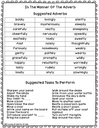 Adverbs are words that describe verbs or adjectives, and adverbs of manner tell us how or in what way an action was done. Growing Grade By Grade Have Fun With Adverbs Play In The Manner Of The Adverb