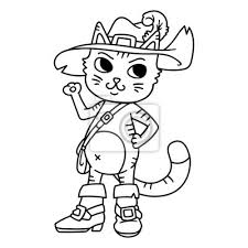 Jak już nam nazwa podpowiada posiada on buty oraz szabelkę dzięki której może wojować. Kot W Butach Dzieci Ilustracja Strona Do Kolorowania Ksiazki Fototapeta Fototapety Myloview Pl