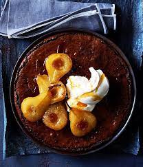 Ginger Chocolate Tart With Roast Pears Recipe Recipe Desserts Ginger Chocolate Roasted Pears Recipes