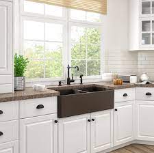 Combine A Classical Style With A New Color This Bocchi Farmhouse Apron Front Double Bowl Fireclay Kitchen Si Kitchen Remodel Plans Kitchen Redo Farmhouse Sink