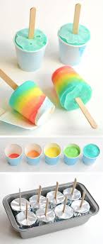 Easy Rainbow Popsicles Using Dixie Cups Easy Desserts For Kids Baking Recipes For Kids Rainbow Popsicles