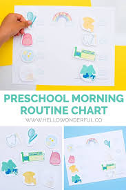 preschool morning routine chart free printable