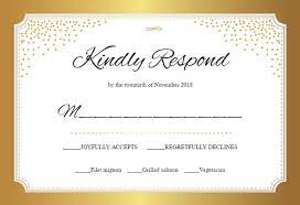 Gold Elegant Rsvp Card Template Free Greetings Island Wedding Invitation Templates Wedding Invitations Free Wedding Invitations