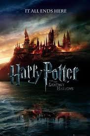 Harry Potter And The Deathly Hallows Movie Poster Advance Style Hogwarts On Fire Si Harry Potter Movie Posters Harry Potter Poster Deathly Hallows Movie