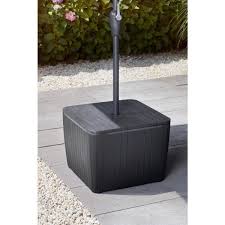 Keter Patio Umbrella Base Table In Brown 246083 The Home Depot In 2020 Outdoor Umbrella Stand Patio Umbrella Bases Patio Umbrella