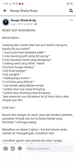 Tambah masuk lada hitam tumbuk dan rempah sup. Sheila Rusly Resepi Sup Ikan Merah Ikan Merah Asian Recipes Cooking Recipes