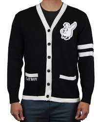Playboy Unisex Varsity Knit Cardigan Circle Exhibits