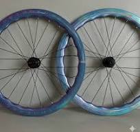 RS-H290 Wavy Carbon Road Bike Wheelset | 50mm Disc Brake Thru Axle -  Holographic