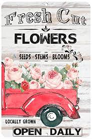Check spelling or type a new query. Dyenamic Art Fresh Cut Flowers Metal Sign Red Pickup Truck 8x12 Indoor Outdoor Farmhouse Sign Home Decor Made In Usa Buy Online In Antigua And Barbuda At Antigua Desertcart Com Productid 143883303