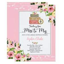 Travel Bridal Shower Invitation Miss To Mrs Floral Zazzle Com Travel Bridal Showers Bridal Shower Invitations Fun Wedding Invitations