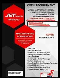 We did not find results for: Loker Kurir Jne Pemalang Lowongan Kerja J T Express Bandung Terbaru 2020 Lowongankerjacareer Com Jalur Nugraha Ekakurir Jne Membutuhkan Tenaga Sebagai Kurir