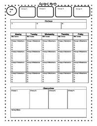 Guided Math Weekly Lesson Planning Template Math Lesson Plans Template Guided Math Math Lesson Plans
