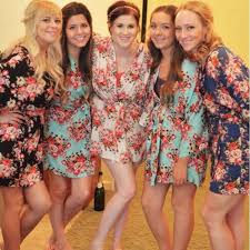 When choosing a wedding dress, most brides deliberate between white, ivory and cream, but a new trend in bridal design is opening up a whole new world of possibility. Floral Bridesmaid Dressing Gowns Off 78 Buy
