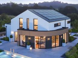 Energieeffizienzhaus Mit Solardach Satteldach Einfamilienhaus Moderne Architektur