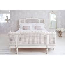 Decorative wicker headboard in original white paint finish. Provencal Lit Lit White Rattan Bed From The French Bedroom Company Wicker Bedroom Furniture White Rattan Bed French Style Bed