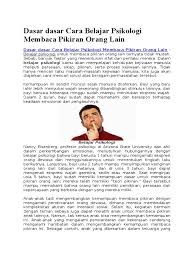 We did not find results for: Dasar Dasar Cara Belajar Psikologi Membaca Pikiran Orang Lain