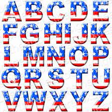 Free printable letter and number flash cards to help learn the alphabet and . Patriotic Alphabet Clipart Usa Digital Alphabet Red White And Blue 4th Of July Clipart Usa Font Alp Digital Alphabet Alphabet Clipart 4th Of July Clipart
