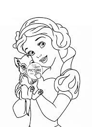 Disney Princess Belle With Cat Coloring Page For Kids Disney Princess Disney Princess Coloring Pages Princess Coloring Pages Printables Disney Princess Colors