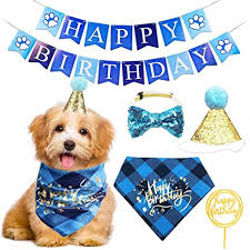 Share the best gifs now >>> Amazon Com Neo Loons Dog Birthday Bandana Set Boy Girl Cute Dog Bow Tie Scarf Crown Hat Happy Birthday Banner For Dogs Birthday Party Supplies Decorations For Small Medium Pet Dog Puppy