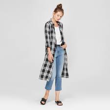 Black And White Kimono Duster Women S Plaid Long Sleeve Duster Kimono Jacket Soul Cake Juniors Black White M Size Small Kimono Jacket Fashion Fall Kimono