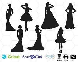 Dresses Svg Dress Silhouette Wedding Dress Clipart Party Etsy Wedding Silhouette Dress Clipart Silhouette Drawing