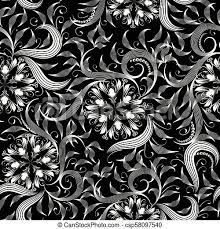 Find & download free graphic resources for floral pattern. Vintage Floral Monochrome Black And White Seamless Pattern Floral Hand Drawn Seamless Pattern Vector Black Background Canstock