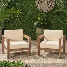 Cureton Outdoor Patio Chair With Cushions In 2020 Patio Chairs Outdoor Patio Chairs Wood Patio Chairs