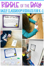 Daily Classroom Riddles To Teach Text Details And Inferring Riddle Of The Day Teaching Themes First Grade Classroom