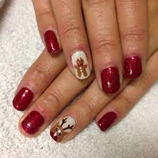Cnd Shellac Christmas Nail Art 8 Rudolph And Gingerbread Men Nail Art Videos Cute Christmas Nails Nail Art Designs Videos