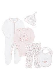 Tesco Direct F F 5 Piece Floral Print Baby Set Baby Kids Clothes Baby Sets Baby Prints