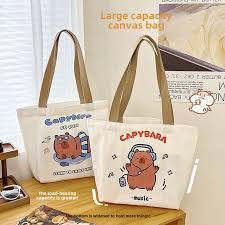 Túi vải Capi Bala túi xách tay dung tích lớn capybara đáng yêu túi học sinh  trang điểm túi xách tay túi đi làm hoạt hình | Sabomall