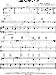 Celtic Woman You Raise Me Up Sheet Music In C Major Transposable Piano Sheet Music Free Sheet Music Violin Sheet Music